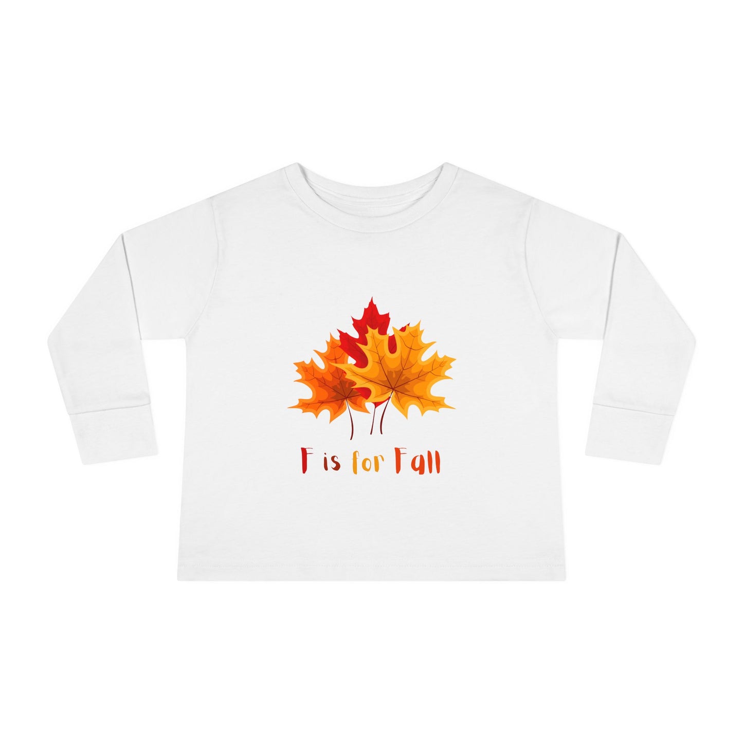 F is for Fall Toddler Long Sleeve Tee, Autumn T-Shirt, Cute Kids Tee, Thanksgiving Shirt, Seasonal Kids Clothing, Boys and Girls Fall Apparel