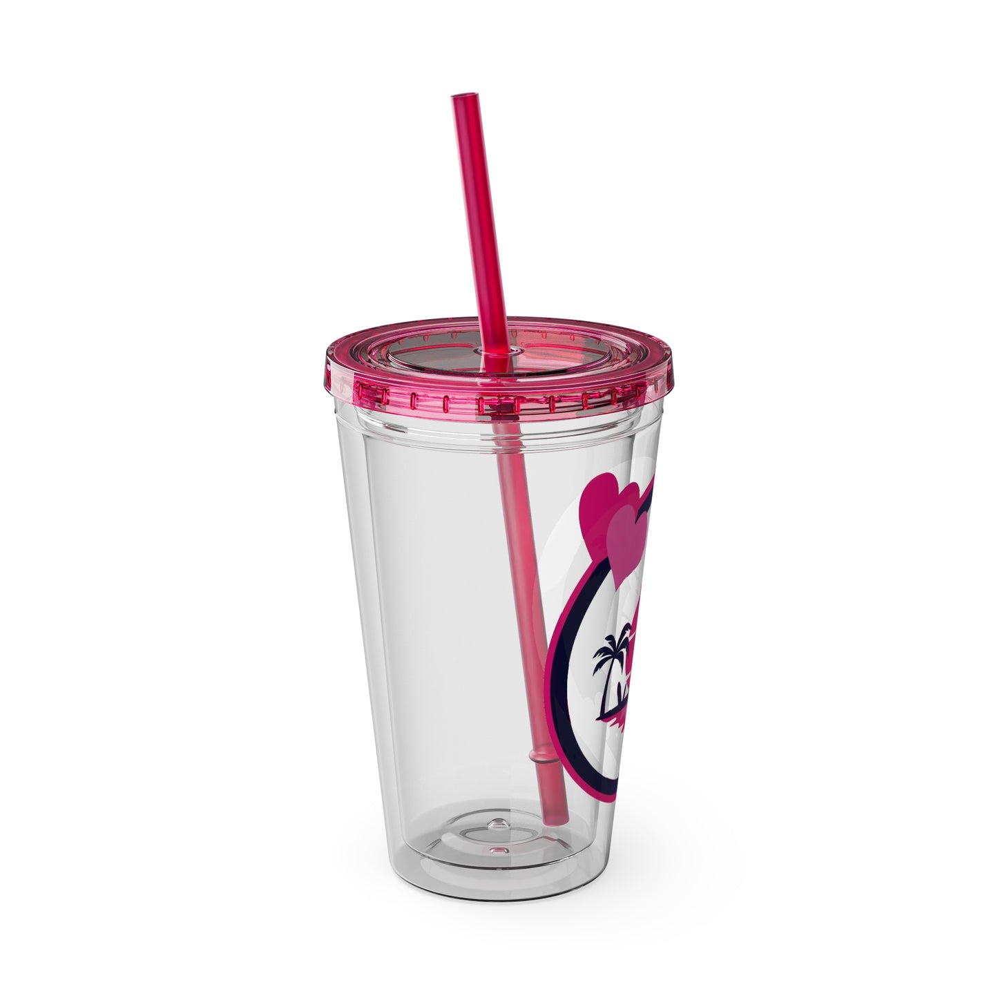 Sunsplash Tropical Tumbler with Straw - 16oz