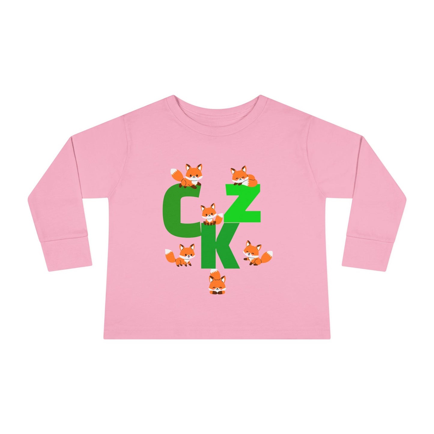 CKZ Cute Fox Toddler Long Sleeve Tee, Birthday Gift, Kids Clothing, Fall Fashion, Playtime Wear, Personalized Toddler Tee