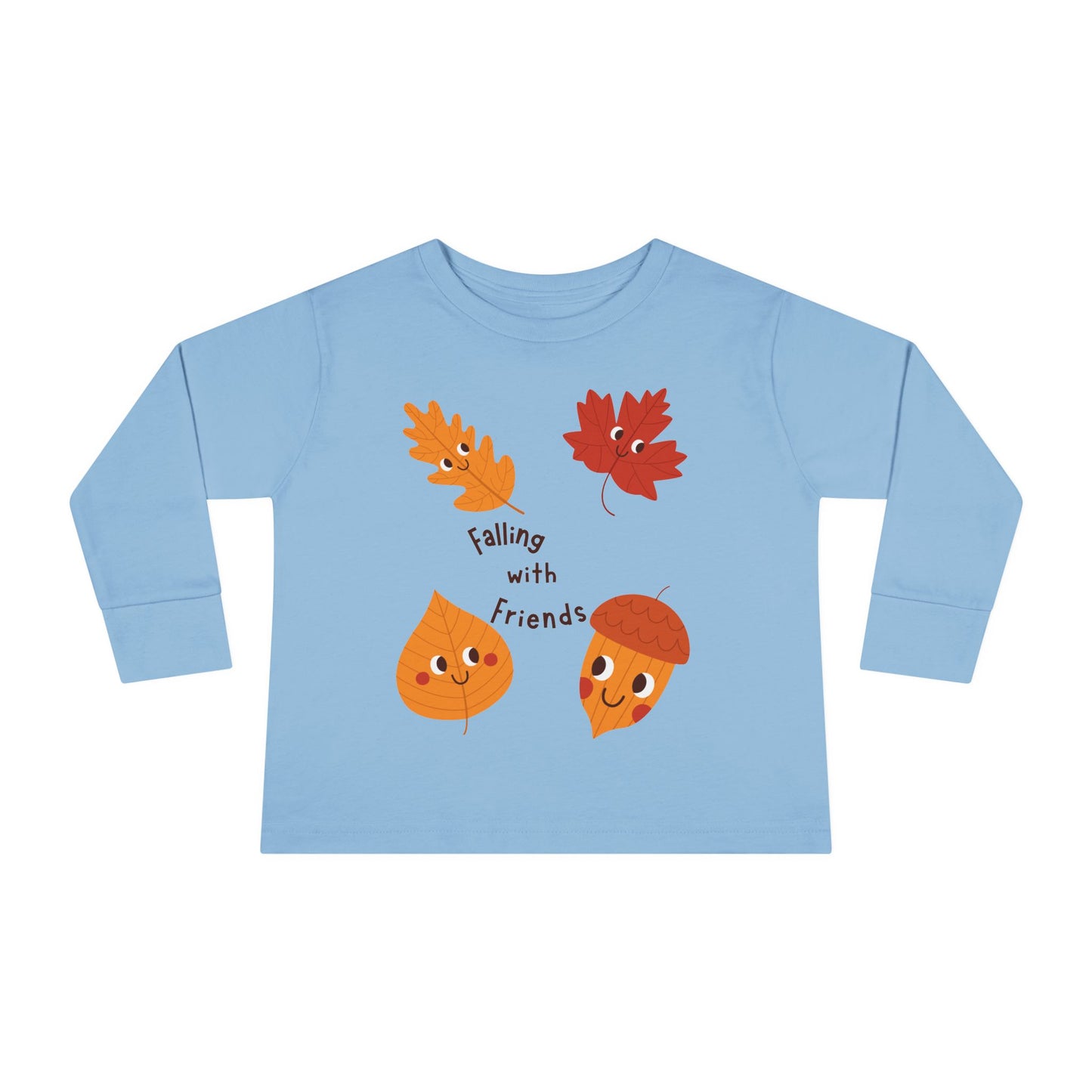 Falling with friends Long Sleeve Tee - Cute Autumn Shirt for Kids, Perfect for Halloween, Thanksgiving, Seasonal Wear, Gifts