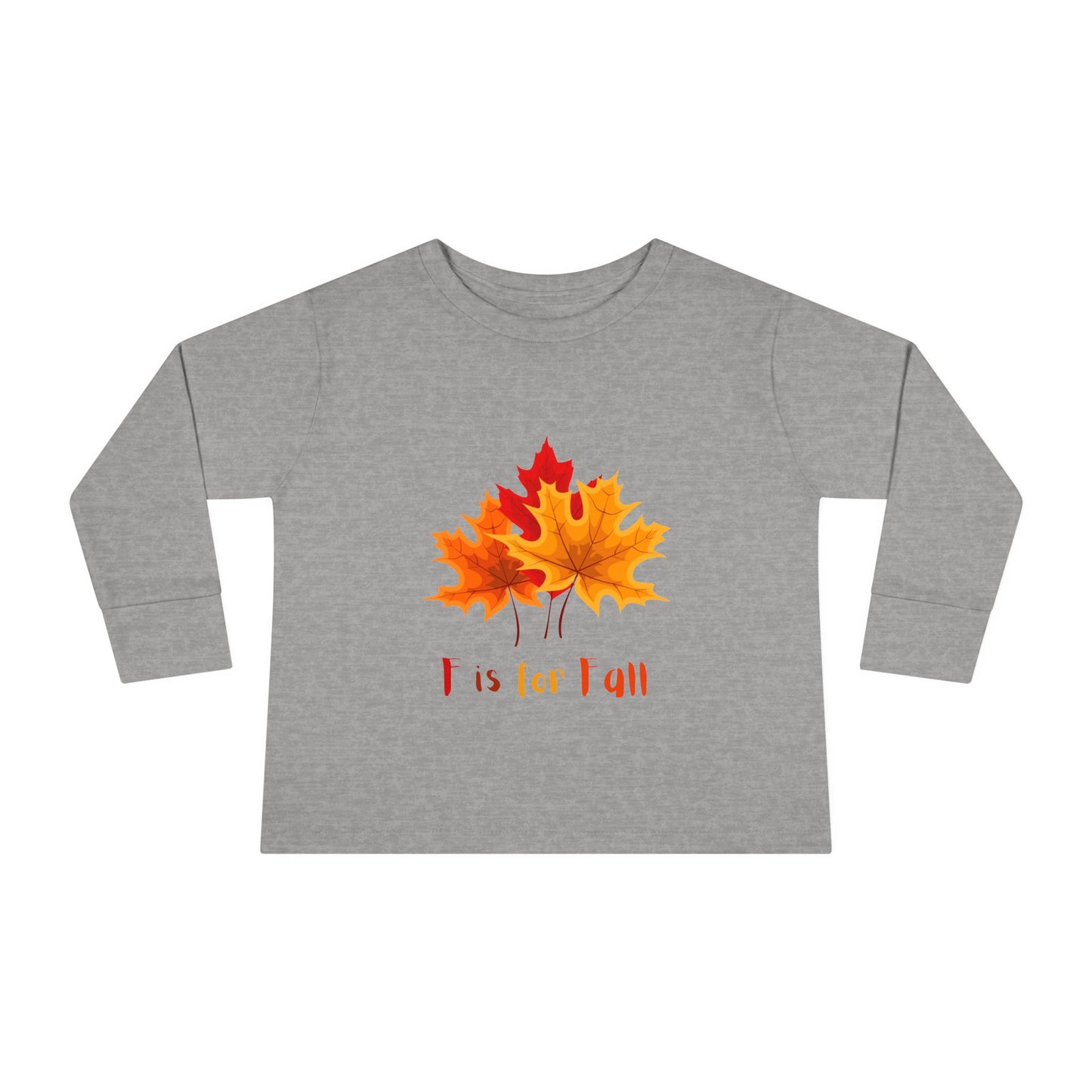 F is for Fall Toddler Long Sleeve Tee, Autumn T-Shirt, Cute Kids Tee, Thanksgiving Shirt, Seasonal Kids Clothing, Boys and Girls Fall Apparel