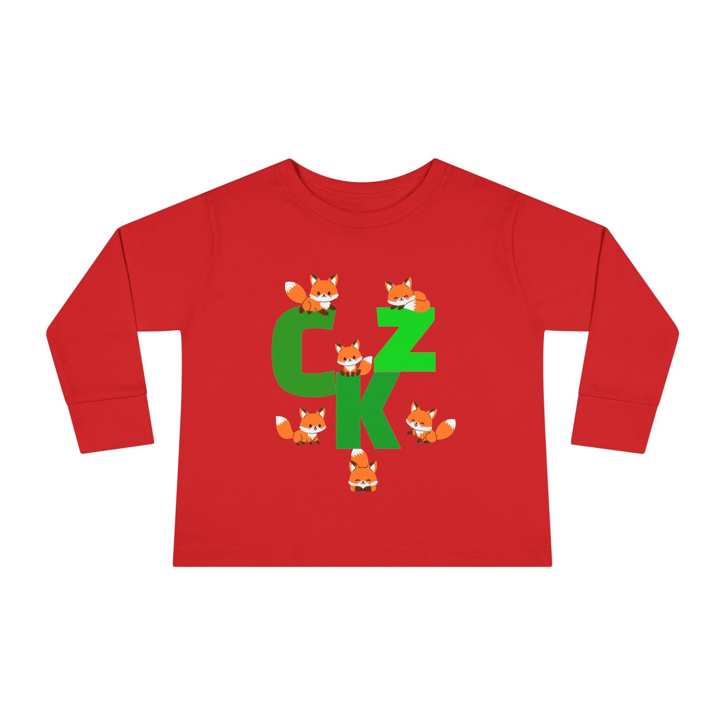 CKZ Cute Fox Toddler Long Sleeve Tee, Birthday Gift, Kids Clothing, Fall Fashion, Playtime Wear, Personalized Toddler Tee