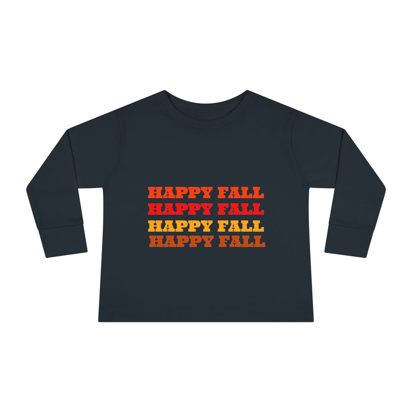 Happy Fall Toddler Long Sleeve Tee, Autumn T-Shirt for Kids, Seasonal Toddler Clothing, Thanksgiving Gift, Fall Fashion for Toddlers