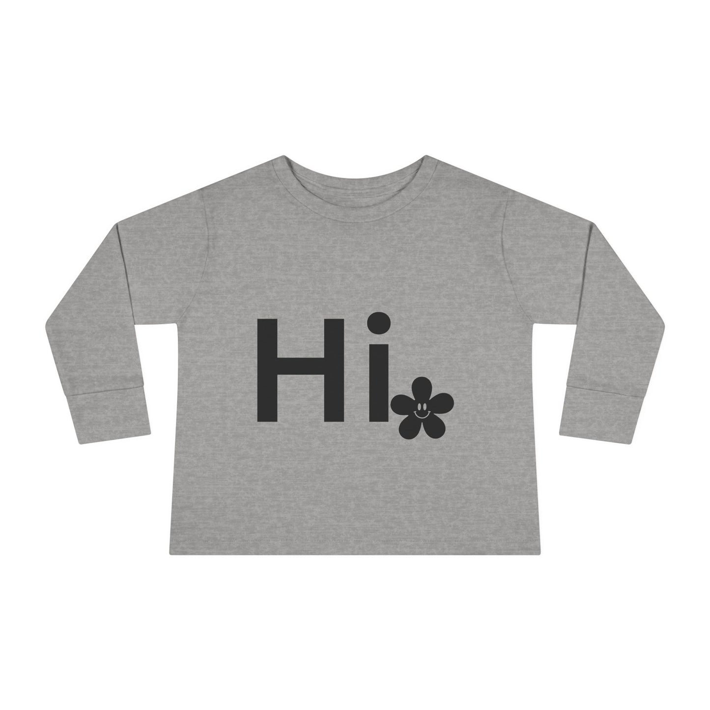 'Hi' smiley and Flower Design, Baby Shirt, Kids Casual Wear, Playdate Outfit, Toddler Gift Idea, Spring Apparel