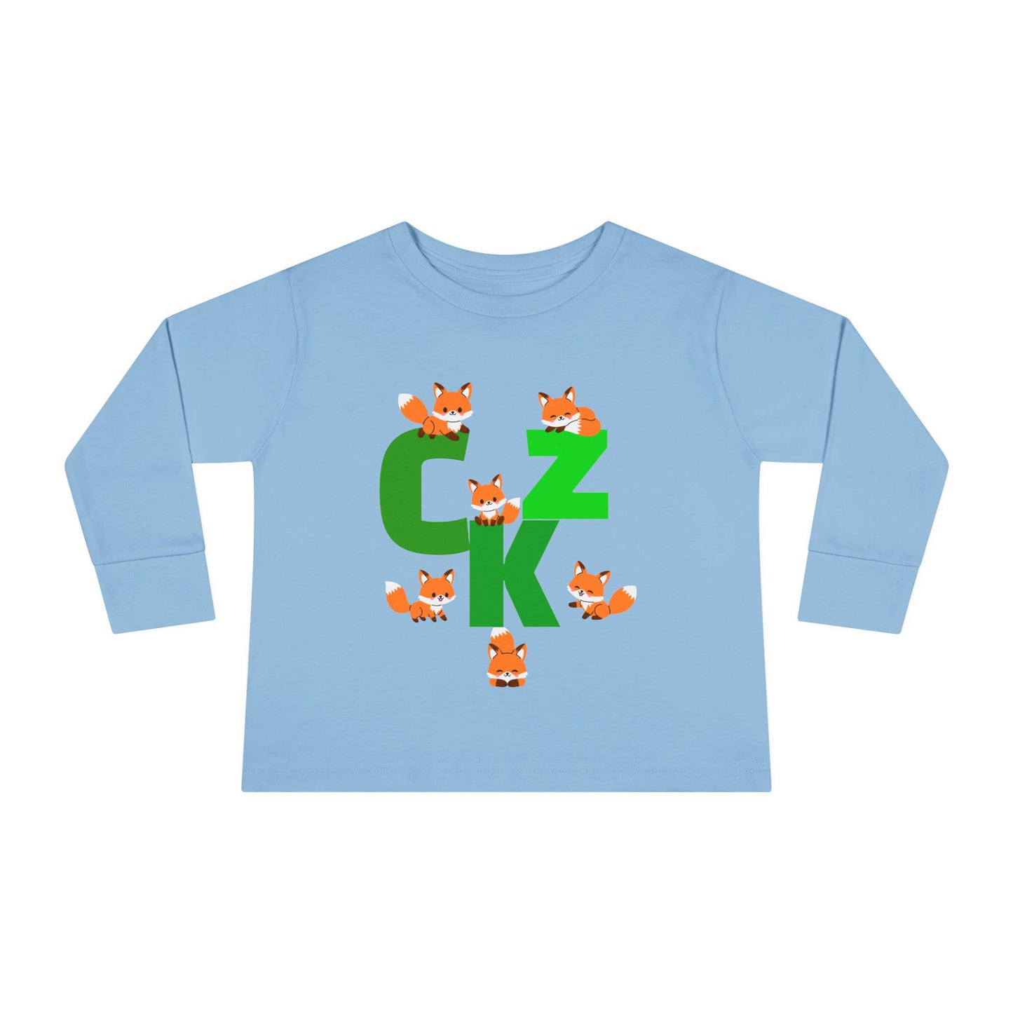 CKZ Cute Fox Toddler Long Sleeve Tee, Birthday Gift, Kids Clothing, Fall Fashion, Playtime Wear, Personalized Toddler Tee