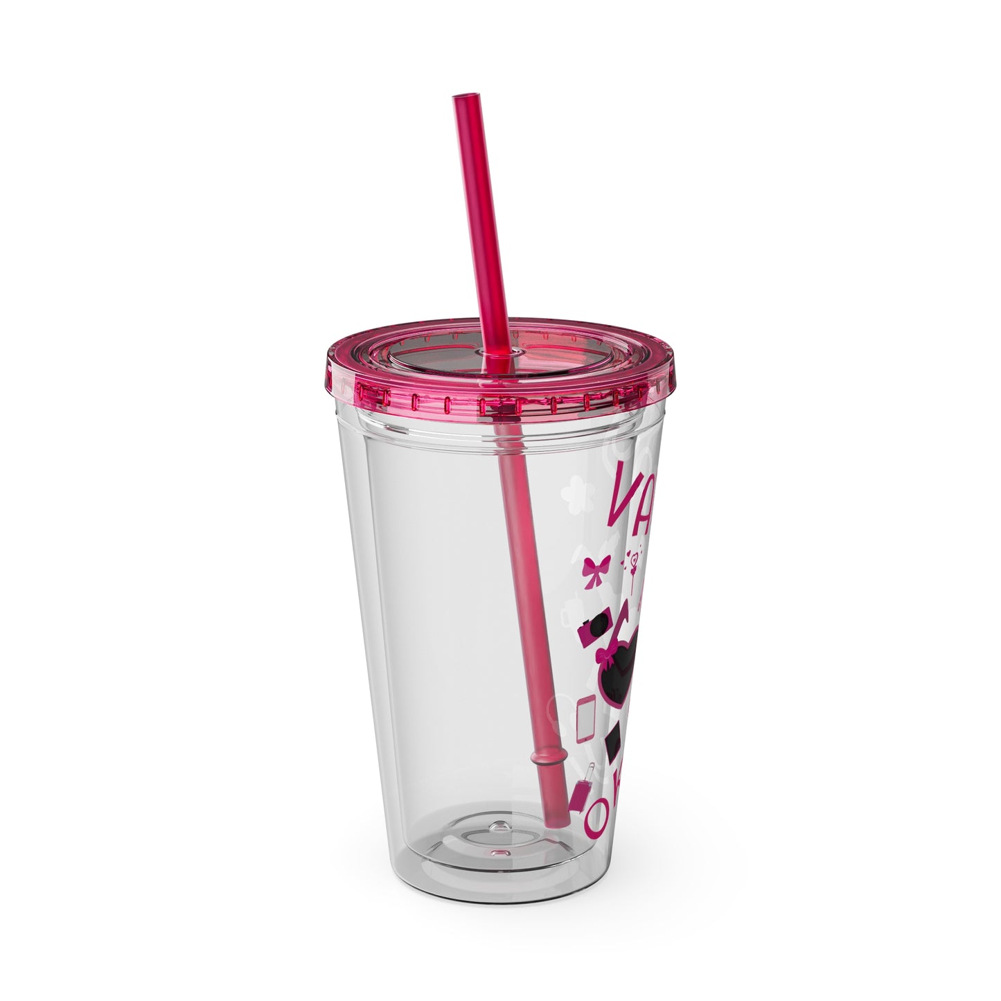 Sunsplash Tumbler with Straw - Vacay Vibes, 16oz Travel Cup