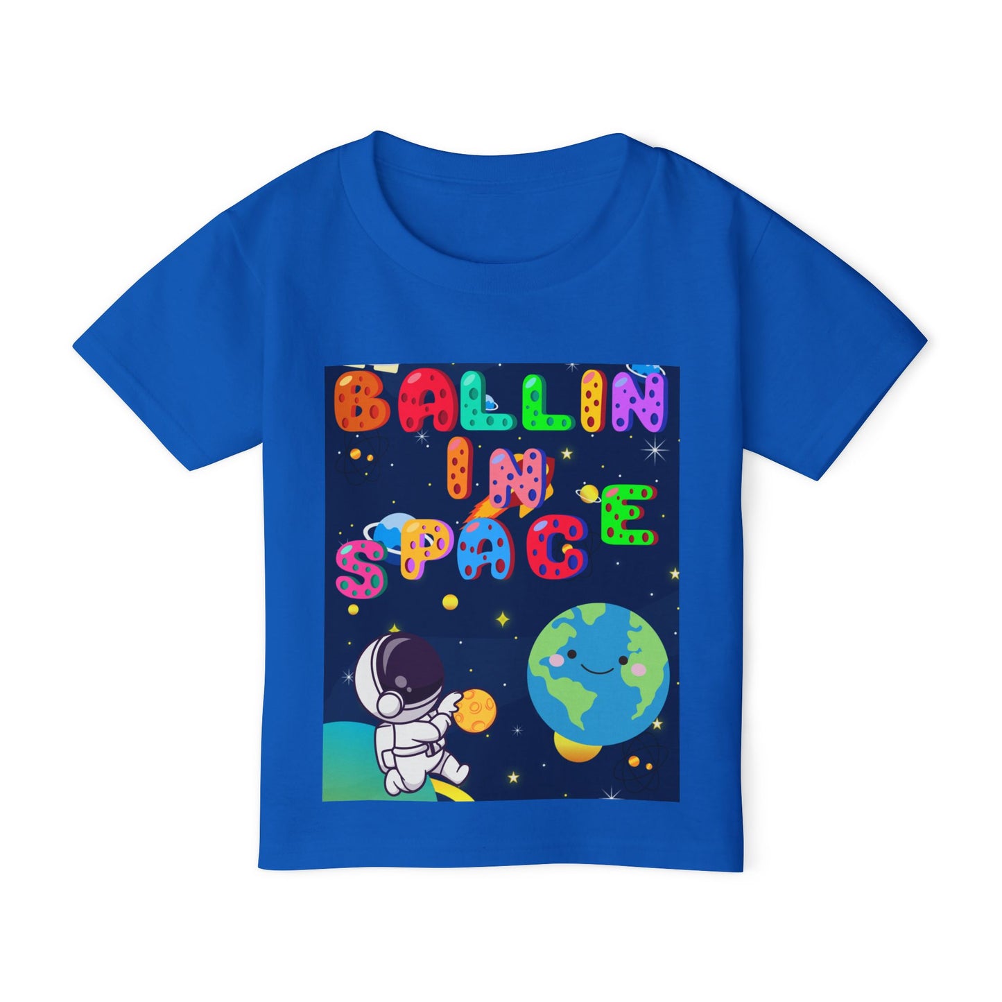 Cute Astronaut Toddler T-Shirt - Ballin in Space Design