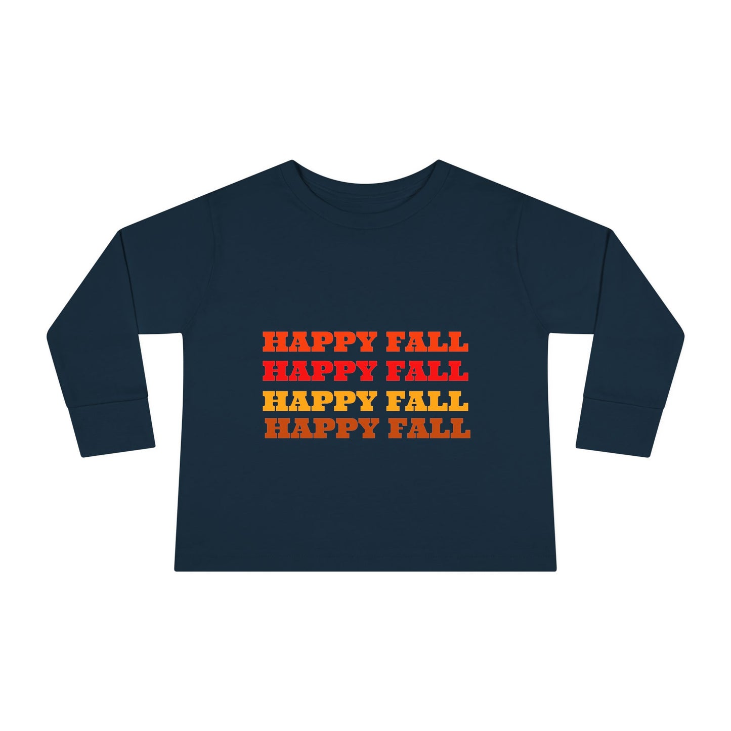 Happy Fall Toddler Long Sleeve Tee, Autumn T-Shirt for Kids, Seasonal Toddler Clothing, Thanksgiving Gift, Fall Fashion for Toddlers