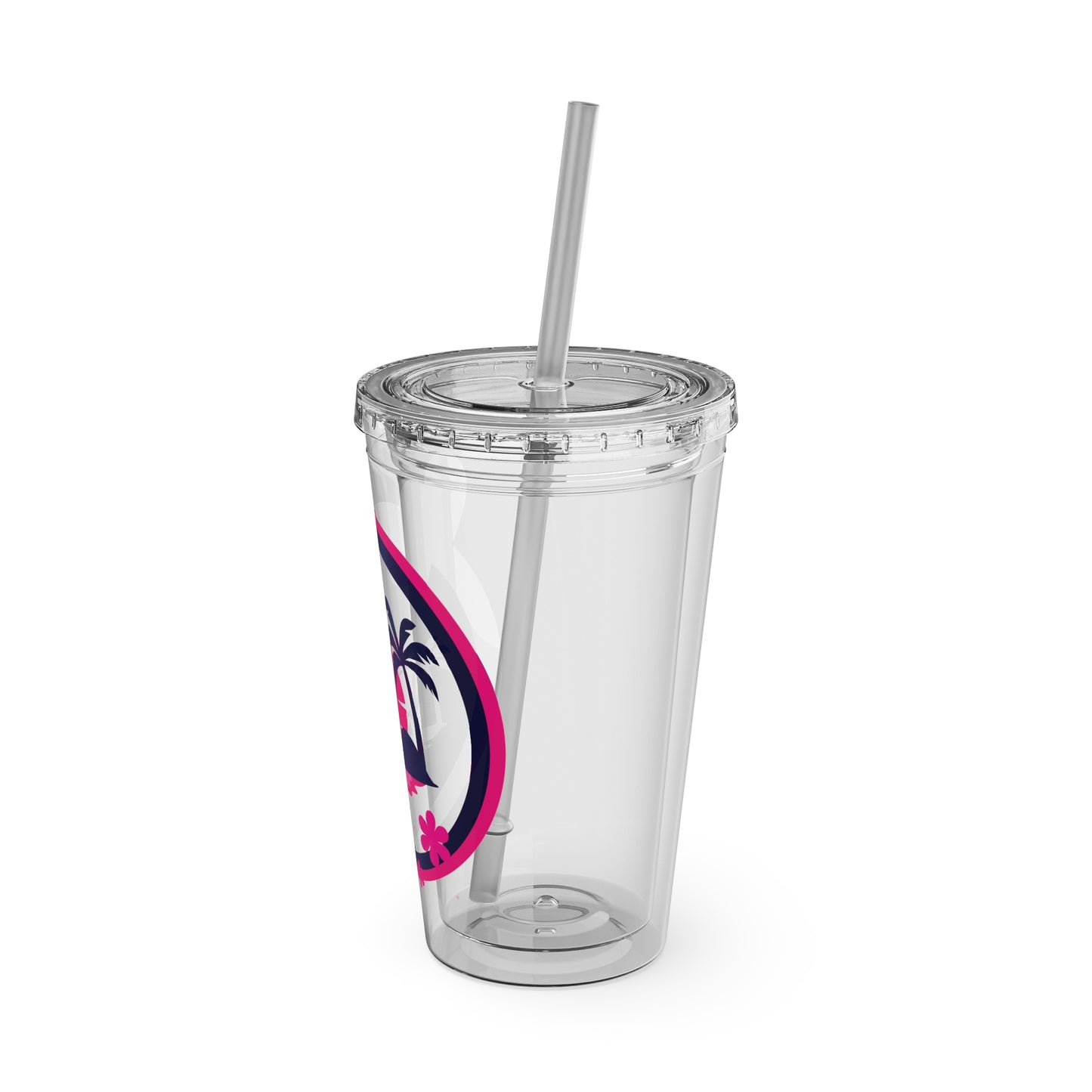 Sunsplash Tropical Tumbler with Straw - 16oz