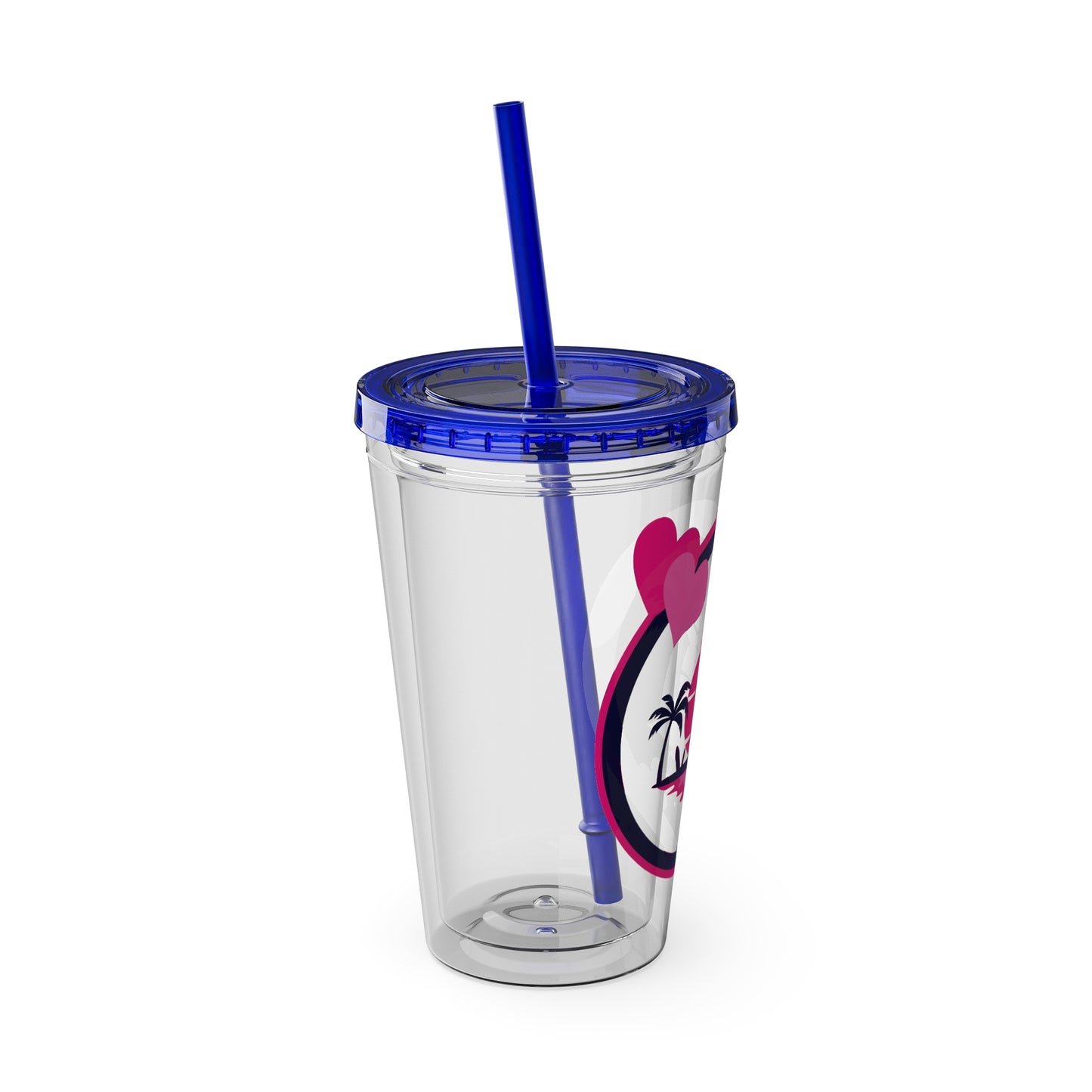 Sunsplash Tropical Tumbler with Straw - 16oz