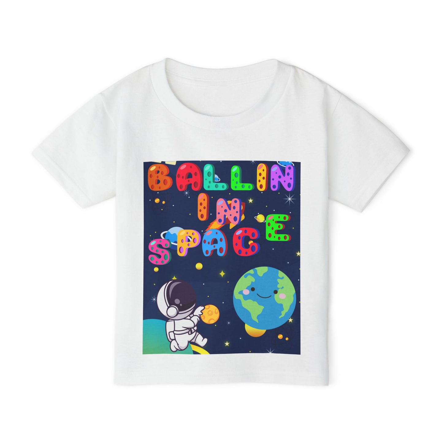 Cute Astronaut Toddler T-Shirt - Ballin in Space Design