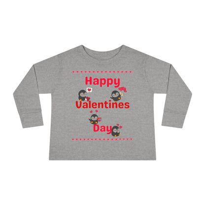 Valentines Day Penguin Toddler Long Sleeve Tee, Kids Shirt, Children's Clothing, Heart Penguin Graphic Tee, Love Penguin Shirt