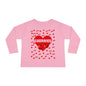 Cherries with Hearts Toddler Long Sleeve Tee, Cute Kids Shirt, Fruit Design Baby Shirt, Valentine's Day Top, Children's Clothing