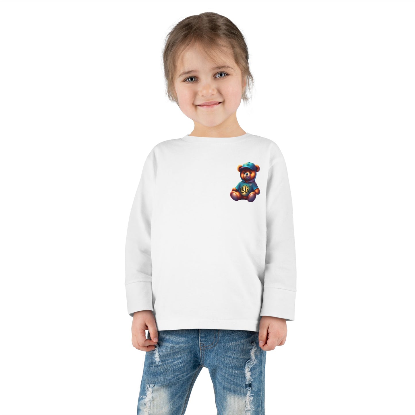 CK Bear Toddler Long Sleeve Tee, Cute Bear Shirt for Kids, Long Sleeve Toddler T-Shirt, Animal Lover Gift, Children's Clothing, Forest