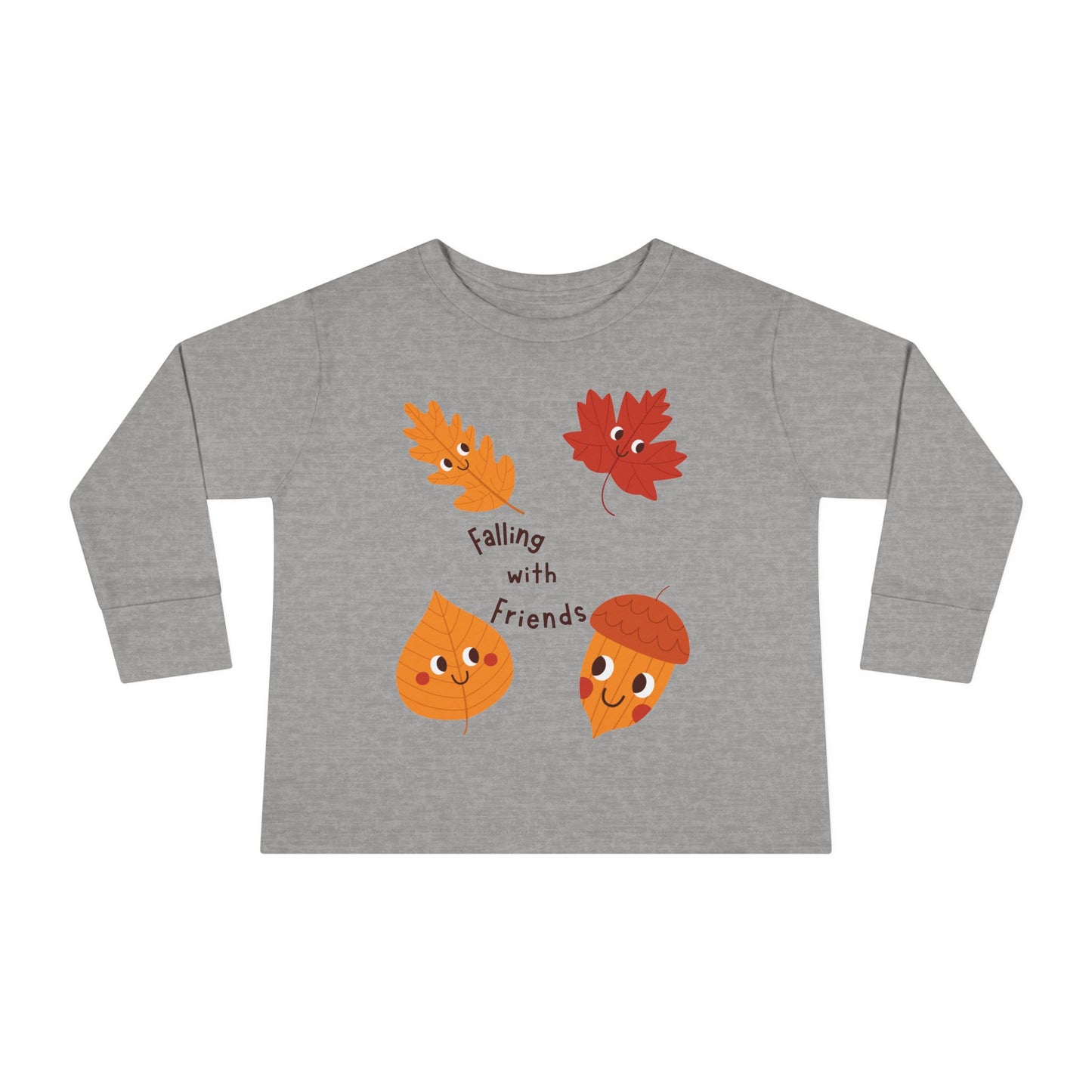 Falling with friends Long Sleeve Tee - Cute Autumn Shirt for Kids, Perfect for Halloween, Thanksgiving, Seasonal Wear, Gifts