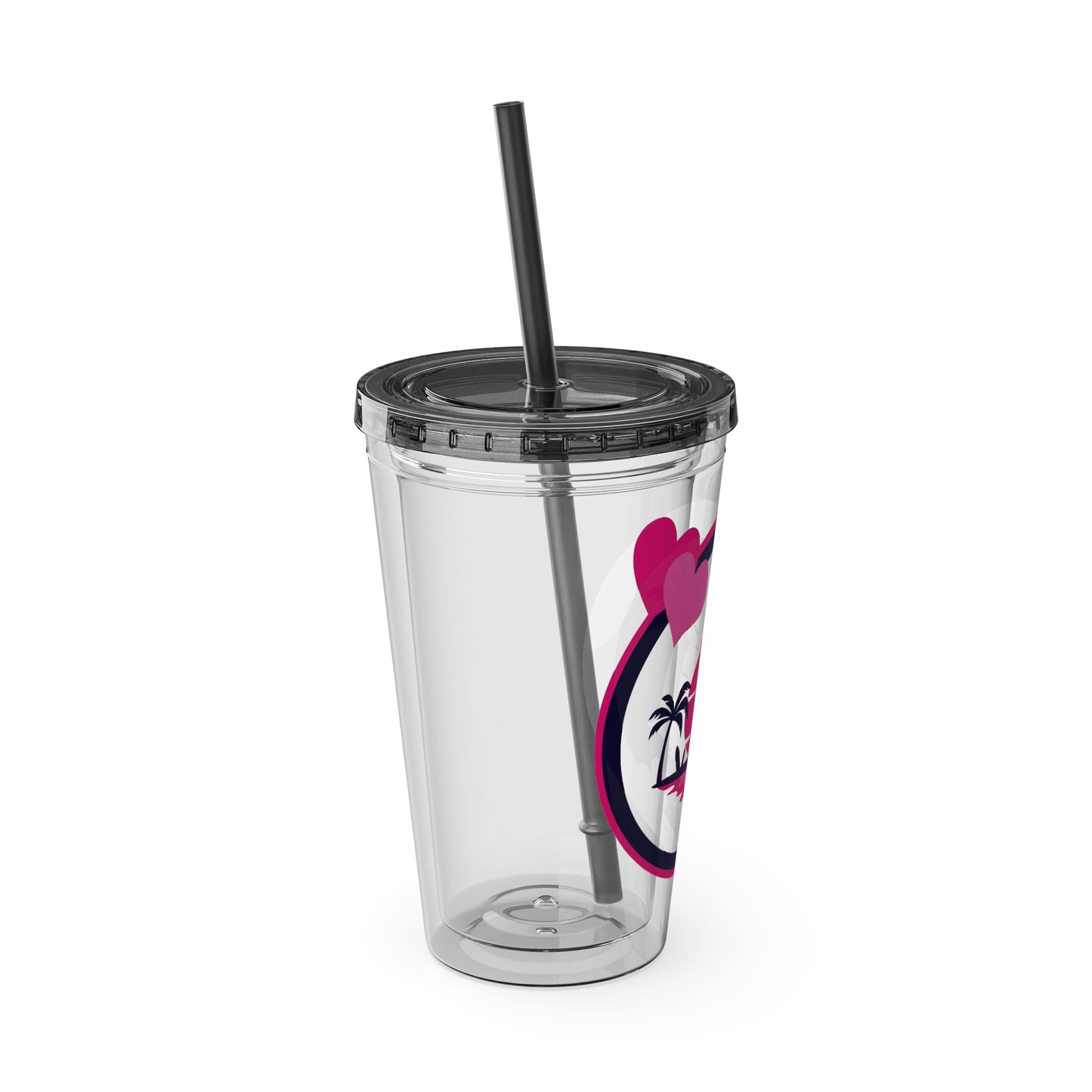 Sunsplash Tropical Tumbler with Straw - 16oz