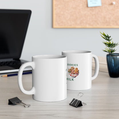 Cookies with Warm Milk Ceramic Mug - Cozy Kitchen Drinkware, Tea Cup, Hot Cocoa Gift, Coffee Lover Present, Unique Breakfast Accessories