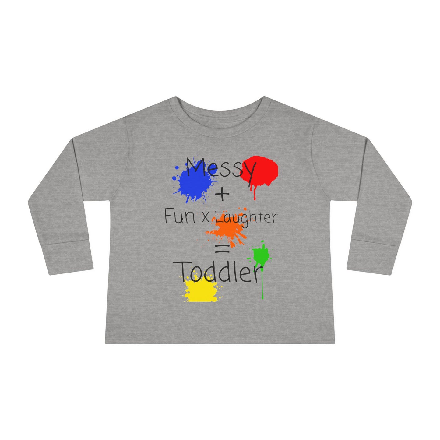 Messy Fun Toddler Long Sleeve Tee, Kids Art Shirt, Playful Baby Clothes, Toddler Gift, Kids Birthday Outfit