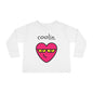 Coolin with Cool Heart Toddler Long Sleeve Tee, Heart Print Shirt, Kids Clothing, Cute Child Top, Trendy Baby Apparel, Cool Heart Design