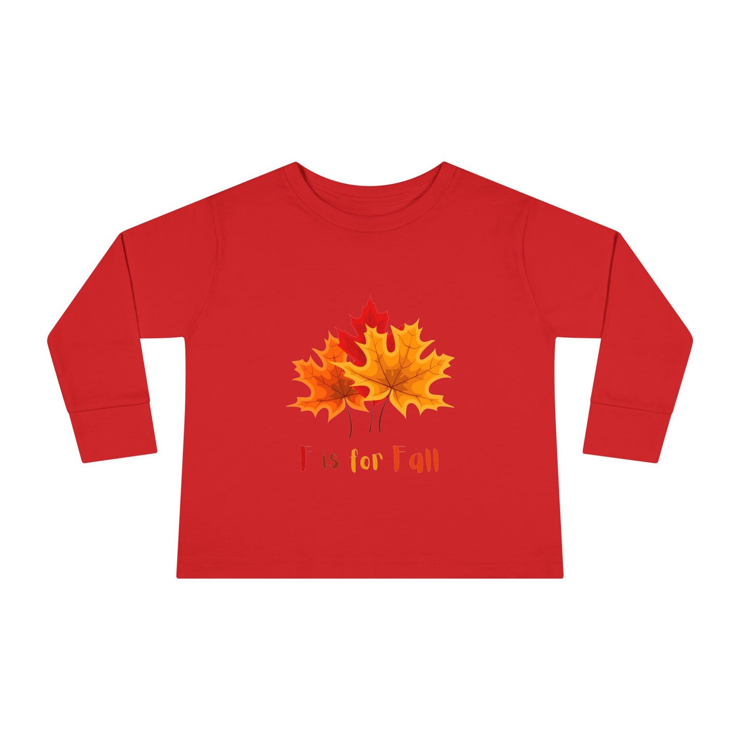 F is for Fall Toddler Long Sleeve Tee, Autumn T-Shirt, Cute Kids Tee, Thanksgiving Shirt, Seasonal Kids Clothing, Boys and Girls Fall Apparel