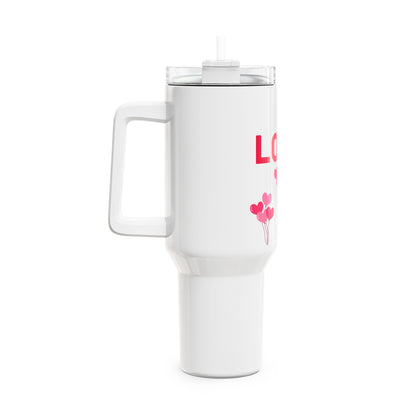 LOVE Tumbler - Romantic Drinkware, Heart Design Travel Mug, Valentine's Day Gift, Stainless Steel Cup, Anniversary Present