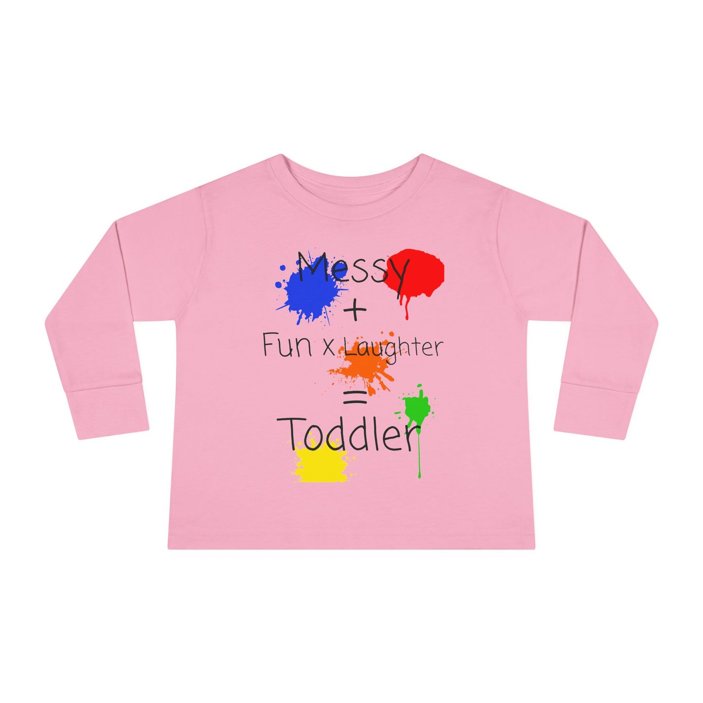 Messy Fun Toddler Long Sleeve Tee, Kids Art Shirt, Playful Baby Clothes, Toddler Gift, Kids Birthday Outfit