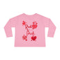 Heart Design Toddler Tee, Red Pink Long Sleeve Shirt for Kids, Valentine's Day Gift, Love Theme Top, Children's Clothing, Cute Heart Print,