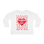 Strawberry Jam Hearts Toddler Tee, Long Sleeve Shirt for Kids, Fruit Lover Child Top, Cute Food Baby Outfit, Red Berry Print Youth Clothing