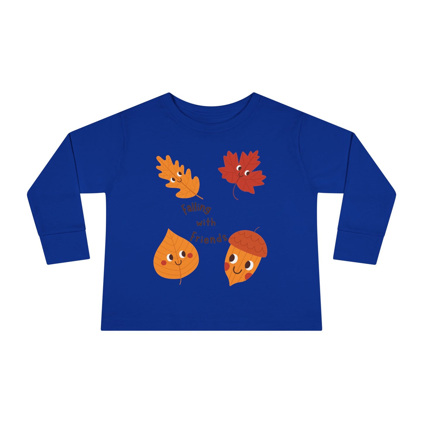 Falling with friends Long Sleeve Tee - Cute Autumn Shirt for Kids, Perfect for Halloween, Thanksgiving, Seasonal Wear, Gifts