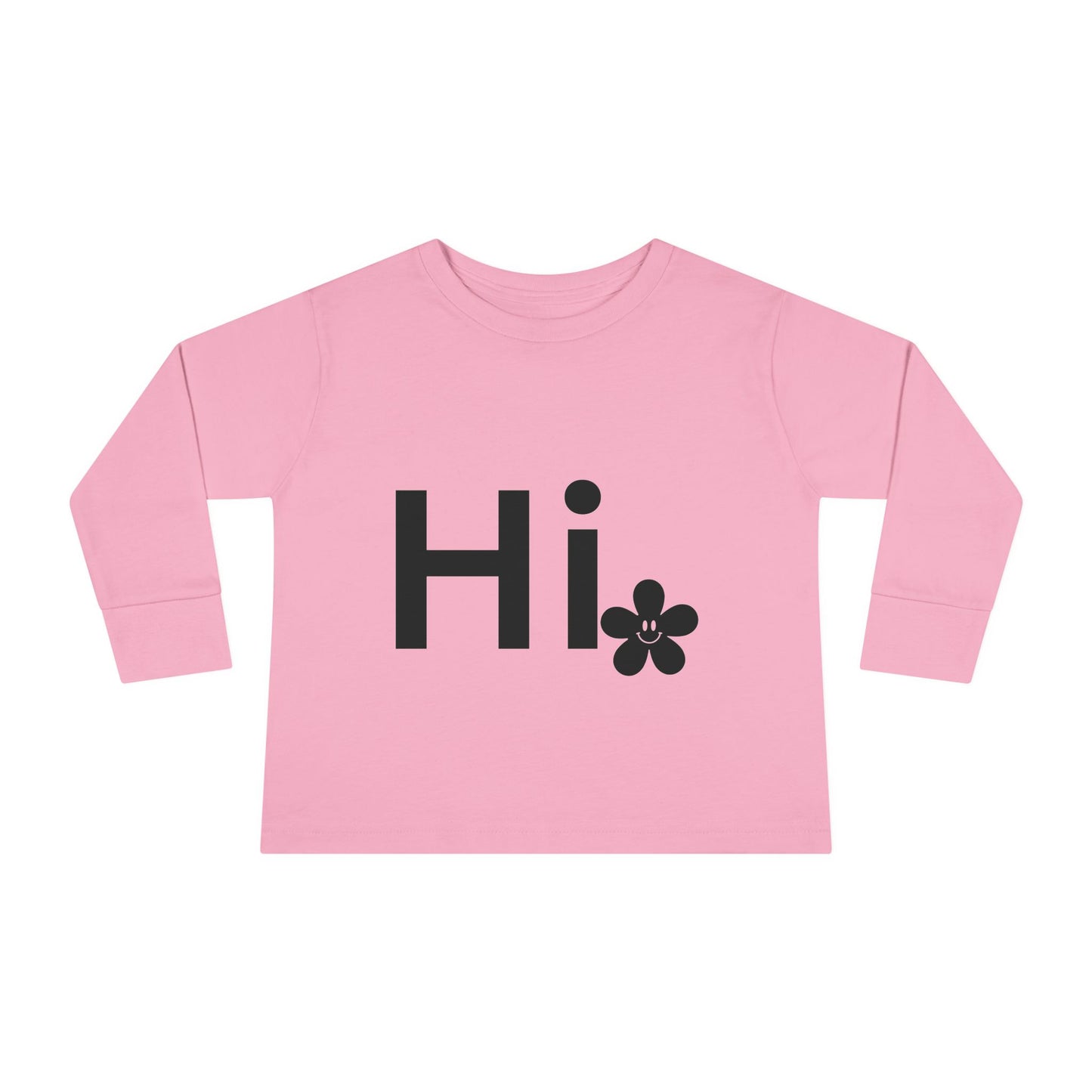 'Hi' smiley and Flower Design, Baby Shirt, Kids Casual Wear, Playdate Outfit, Toddler Gift Idea, Spring Apparel