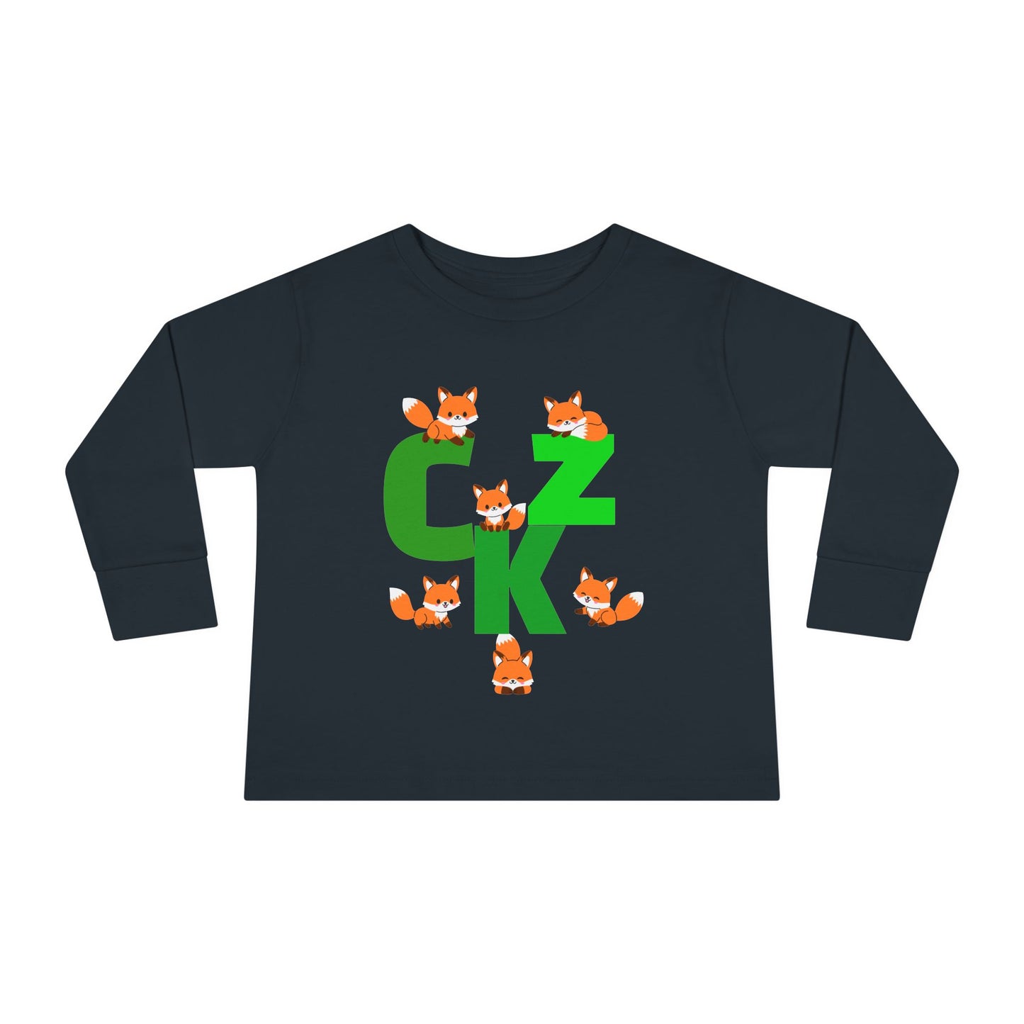 CKZ Cute Fox Toddler Long Sleeve Tee, Birthday Gift, Kids Clothing, Fall Fashion, Playtime Wear, Personalized Toddler Tee