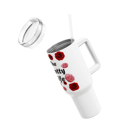 The Pretty Life red and pink rose tumbler cup Tumbler, 40oz