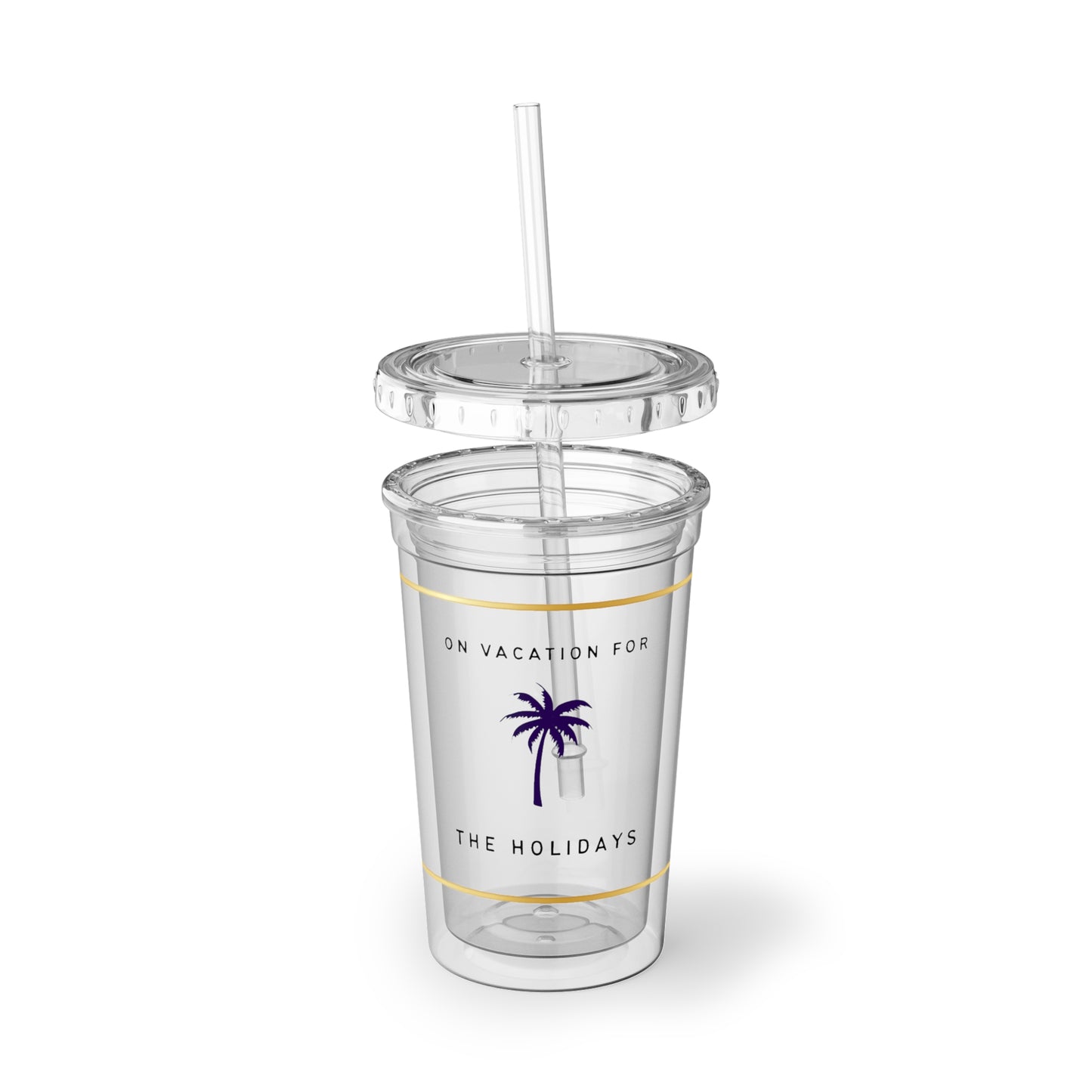 Acrylic Cup - On Vacation for the Holidays Design