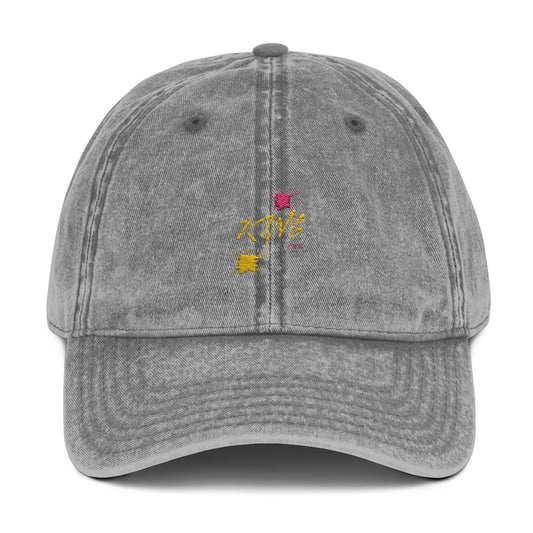 Toddler Vintage Cap with Colorful Embroidery - "King" gold and purple