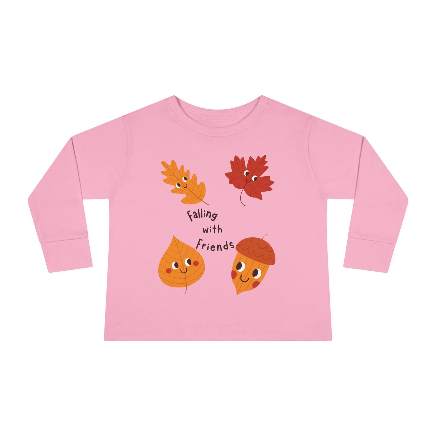 Falling with friends Long Sleeve Tee - Cute Autumn Shirt for Kids, Perfect for Halloween, Thanksgiving, Seasonal Wear, Gifts