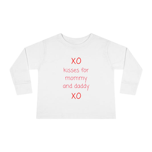 Kisses for Mommy and Daddy Shirt, Parent Appreciation Toddler Shirt, Family Love Long Sleeve Tee, Toddler