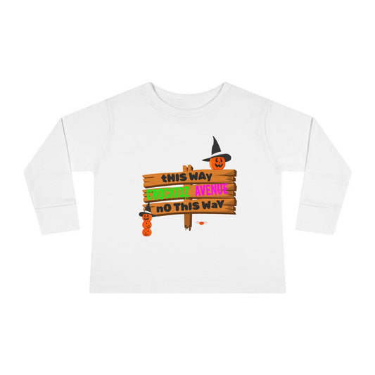 Halloween Toddler Long Sleeve Tee, Cute Costume Shirt, Kids' Fall Apparel, Trick or Treat Top, Holiday Outfit