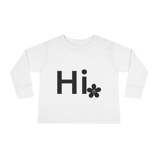 'Hi' smiley and Flower Design, Baby Shirt, Kids Casual Wear, Playdate Outfit, Toddler Gift Idea, Spring Apparel