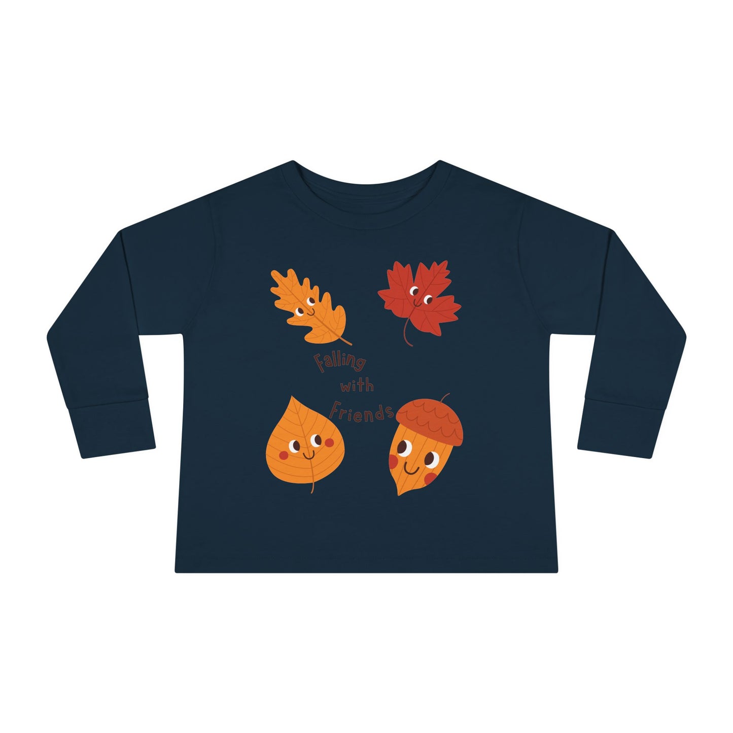 Falling with friends Long Sleeve Tee - Cute Autumn Shirt for Kids, Perfect for Halloween, Thanksgiving, Seasonal Wear, Gifts