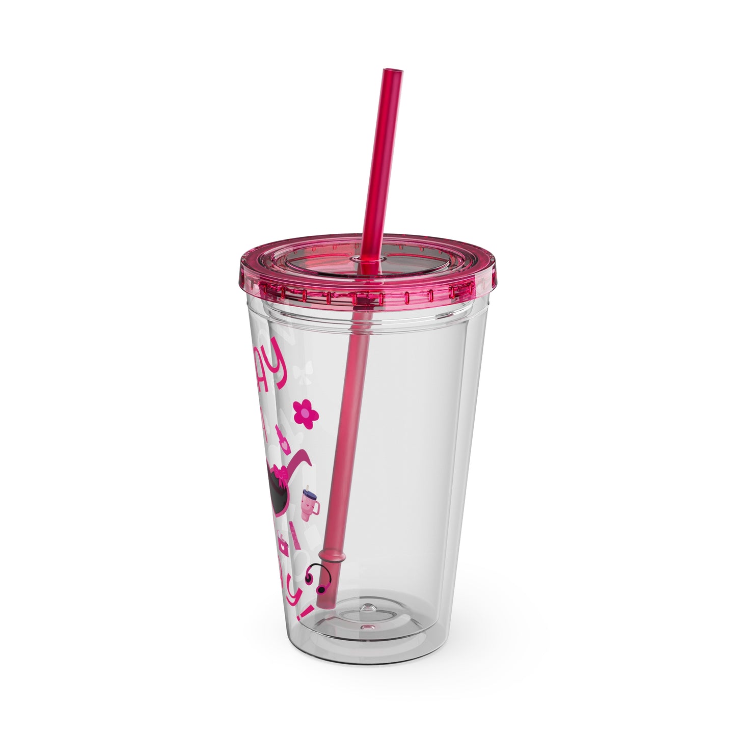 Sunsplash Tumbler with Straw - Vacay Vibes, 16oz Travel Cup