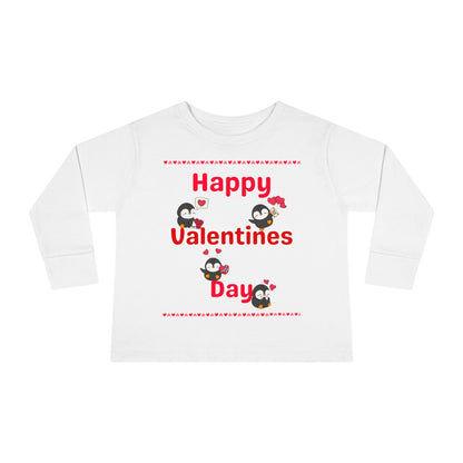 Valentines Day Penguin Toddler Long Sleeve Tee, Kids Shirt, Children's Clothing, Heart Penguin Graphic Tee, Love Penguin Shirt