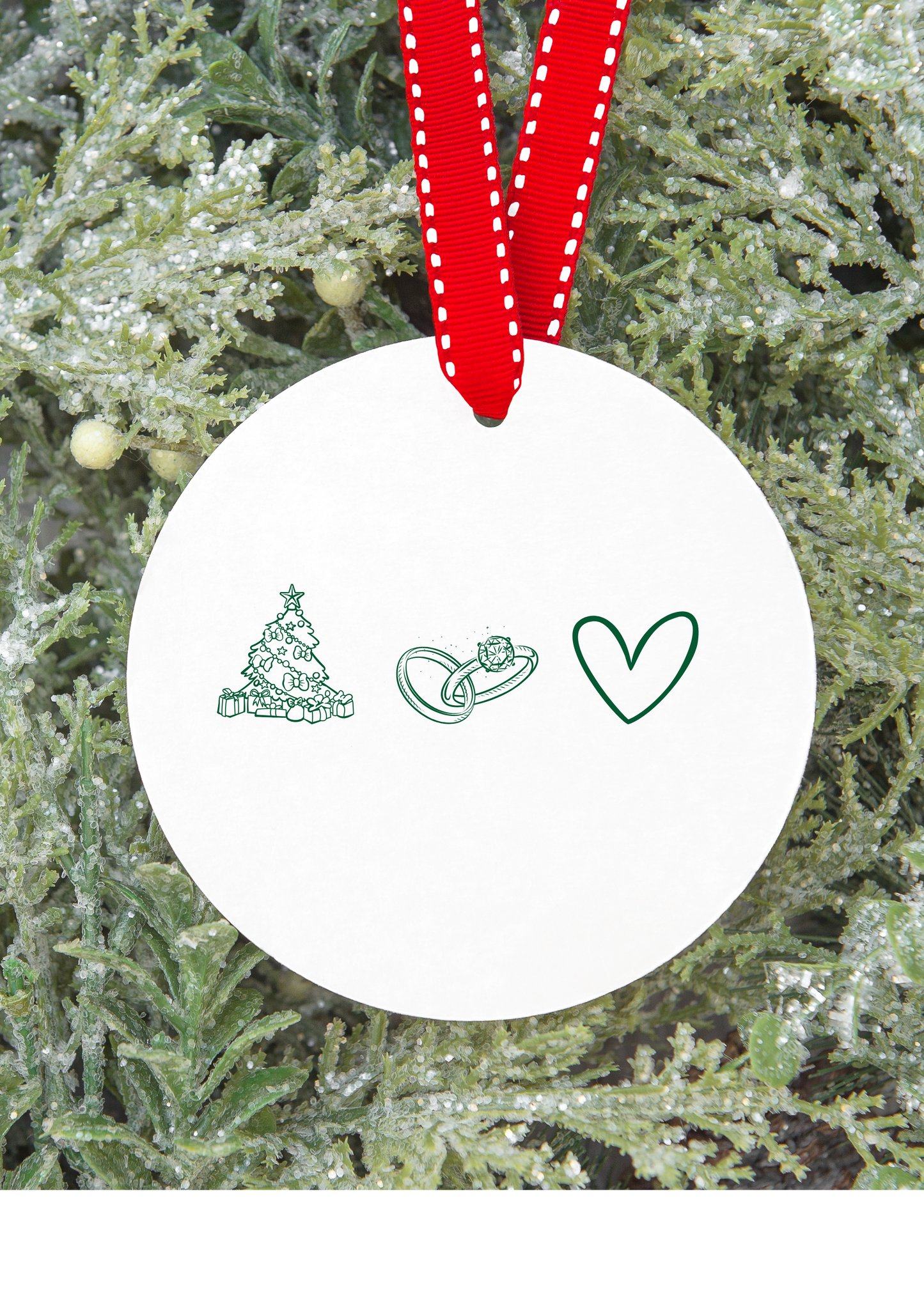 Ceramic Ornament, Newlywed Christmas Ornament, Wedding Gift, Holiday Decoration, Christmas Tree Ornament, Personalized Ornament