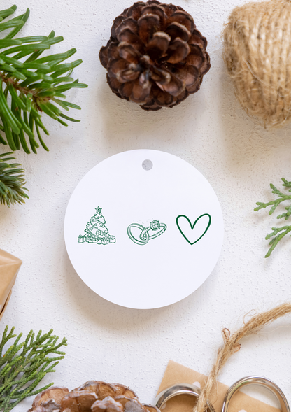 Ceramic Ornament, Newlywed Christmas Ornament, Wedding Gift, Holiday Decoration, Christmas Tree Ornament, Personalized Ornament