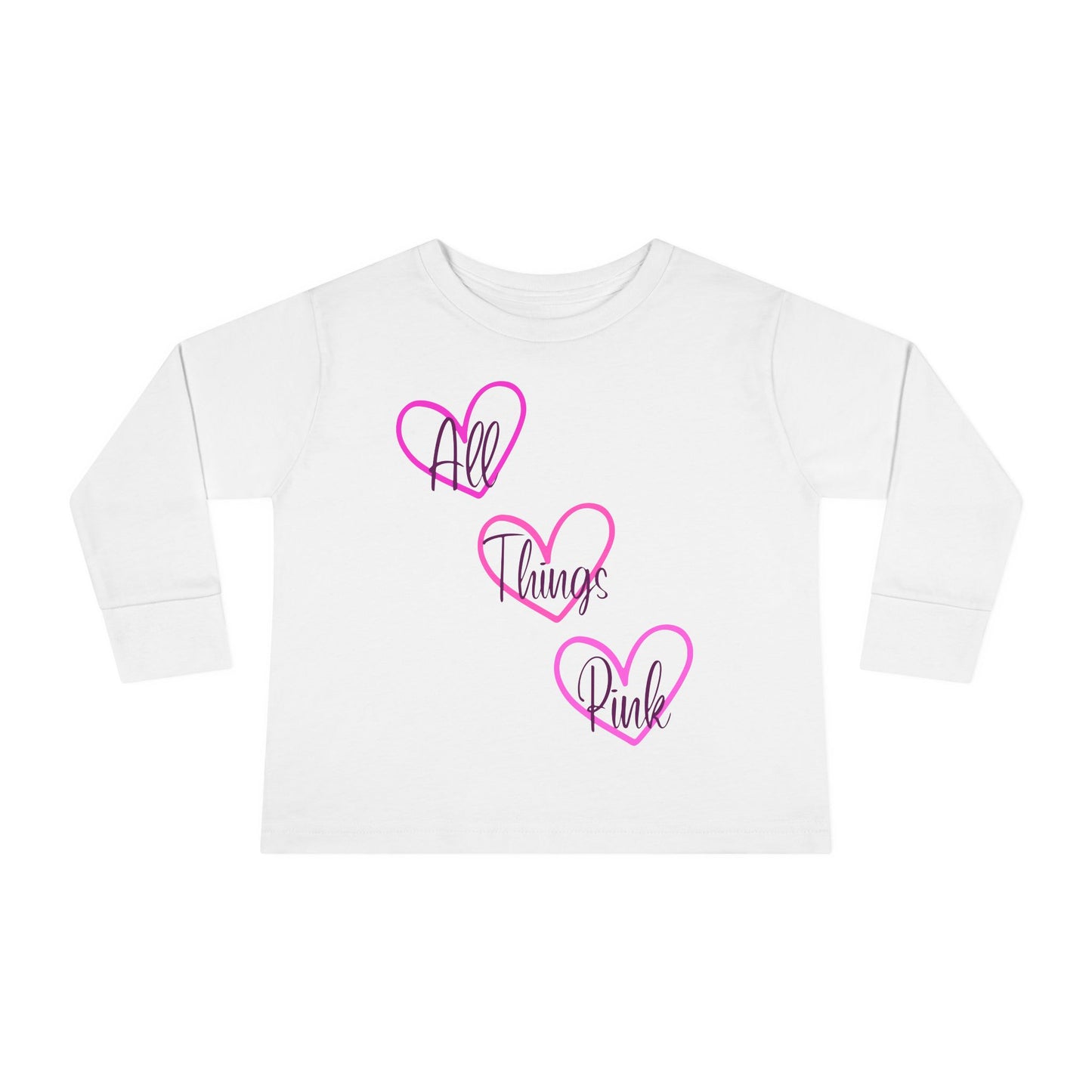 All Things Pink Toddler Shirt, Pink Kids Tee, Long Sleeve Baby Top, Cute Girl Clothes, Pink Toddler Apparel