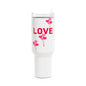 LOVE Tumbler - Romantic Drinkware, Heart Design Travel Mug, Valentine's Day Gift, Stainless Steel Cup, Anniversary Present