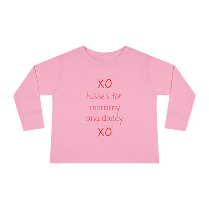 Kisses for Mommy and Daddy Shirt, Parent Appreciation Toddler Shirt, Family Love Long Sleeve Tee, Toddler