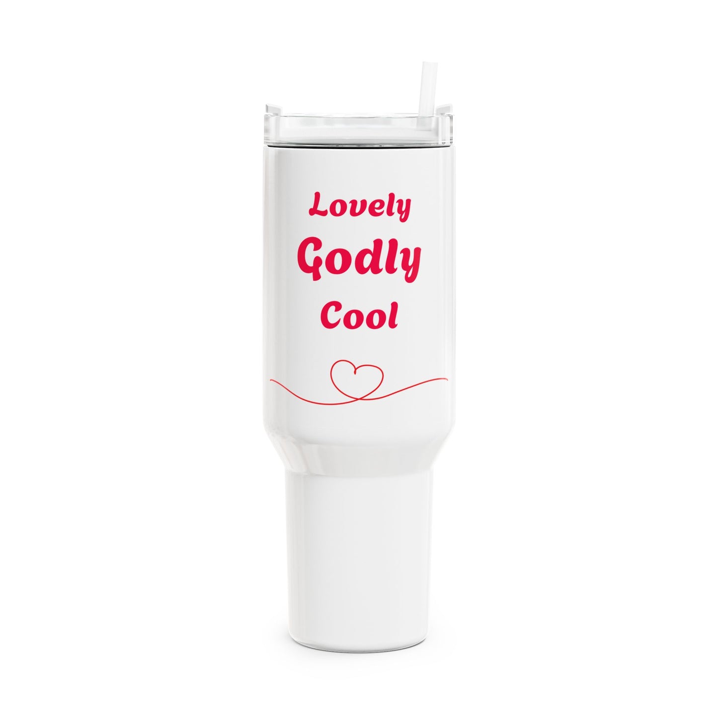 Lovely Godly Tumbler Cup - Christian Drinkware, Cool 40oz Mug, Religious Thermal Bottle, Inspirational Tea Flask, Stainless Steel Water