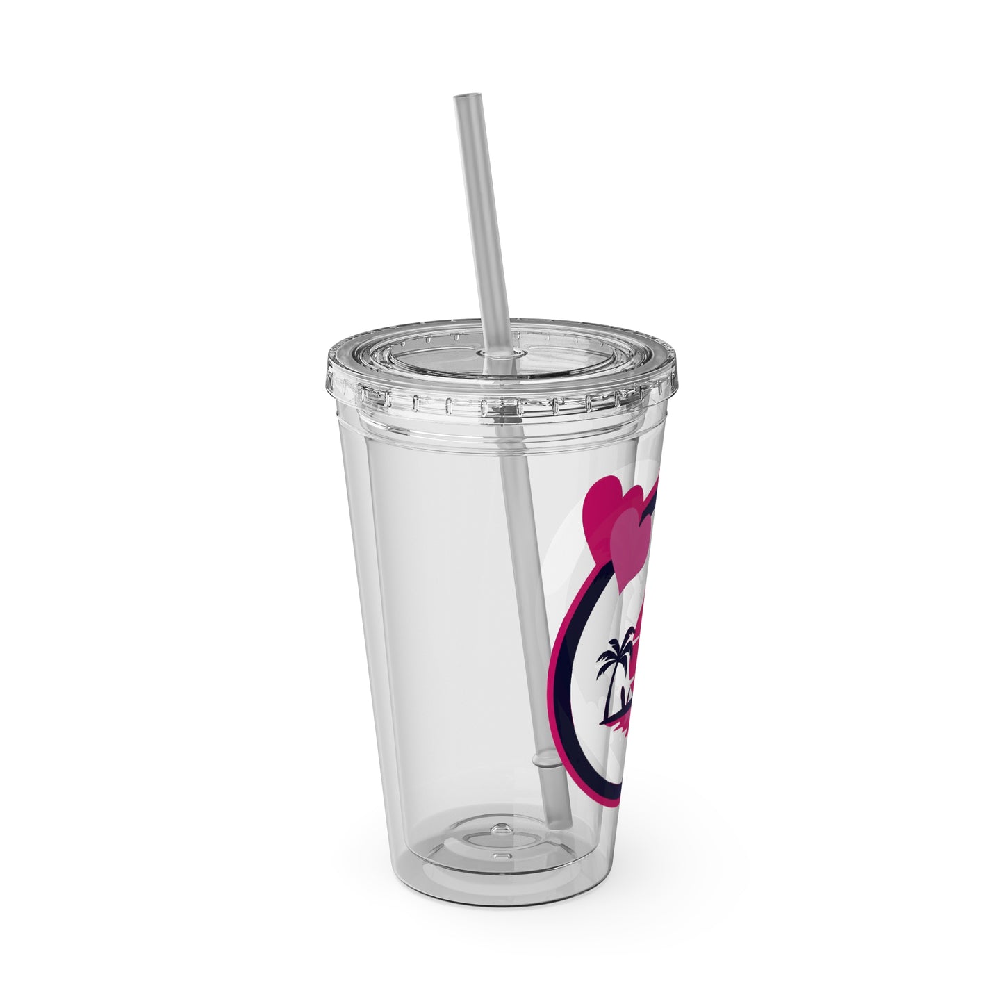 Sunsplash Tropical Tumbler with Straw - 16oz
