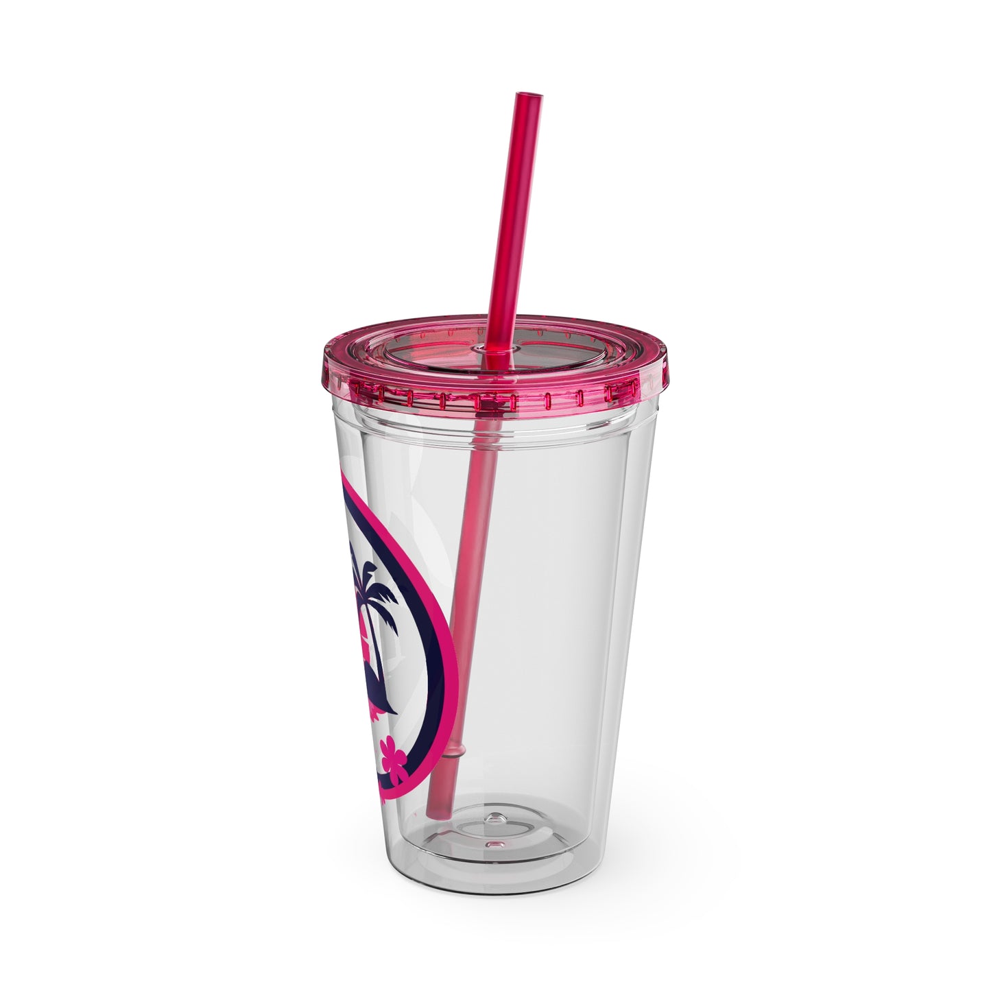 Sunsplash Tropical Tumbler with Straw - 16oz
