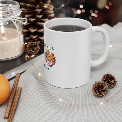 Cookies with Warm Milk Ceramic Mug - Cozy Kitchen Drinkware, Tea Cup, Hot Cocoa Gift, Coffee Lover Present, Unique Breakfast Accessories